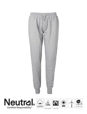 Neutral Unisex Sweatpants w. Cuff and Zip Sport Grey