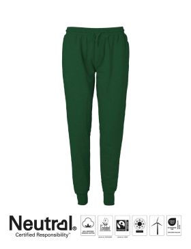 Neutral Unisex Sweatpants w. Cuff and Zip Bottle Green