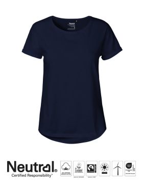 Neutral Ladies Roll Up Sleeve T-shirt Navy