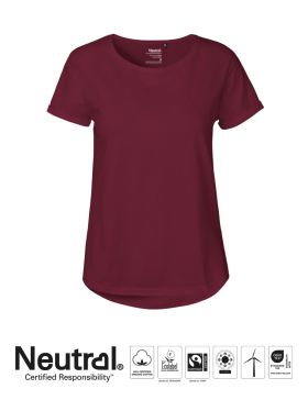 Neutral Ladies Roll Up Sleeve T-shirt Dark red