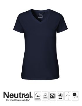 Neutral Ladies V-neck T-shirt Navy