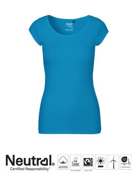 Neutral Ladies Round neck Short Sleeve T-shirt Turquoise