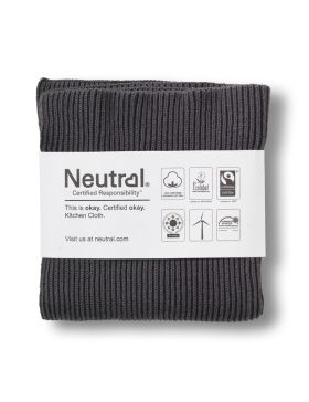 Neutral Rib Knit Kitchen Cloth (Pack of 2 pieces) Charcoal
