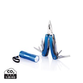 Multitool and torch set blue