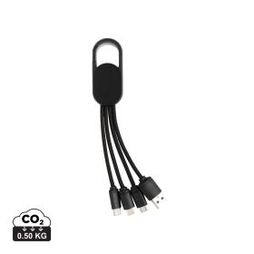 4-in-1 cable with carabiner clip black