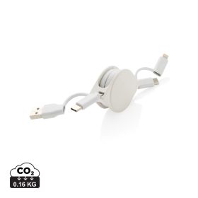 RCS standard recycled plastic and TPE 6-in-1 cable White