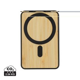 Zen RCS rplastic 5000 mah 5W magnetic bamboo powerbank Black