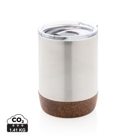 Cork small vacuum coffee mug silver