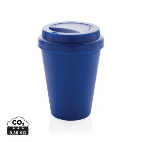 Reusable double wall coffee cup 300ml blue