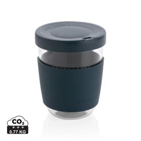 Ukiyo borosilicate glass with silicone lid and sleeve blue