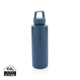 RCS certified recycled PP water bottle with handle Blue