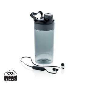 Leakproof bottle with wireless earbuds anthracite
