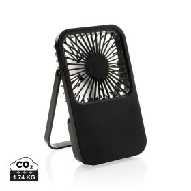 Aervina RCS recycled plastic re-chargeable desk fan Black