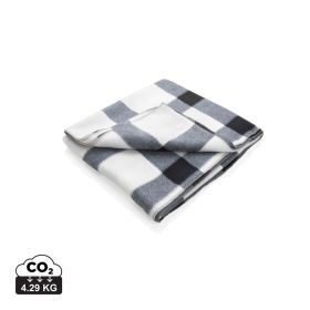 Soft plaid fleece blanket White