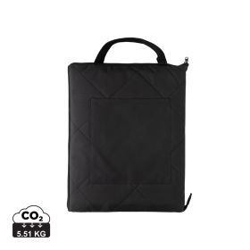 Impact Aware™ RPET foldable quilted picnic blanket Black