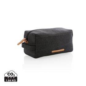 Canvas toiletry bag PVC free Black
