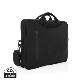 Laluka AWARE™ recycled cotton 15.4 inch laptop bag Black