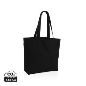 Impact Aware™ 240 gsm rcanvas shopper w/pocket undyed black