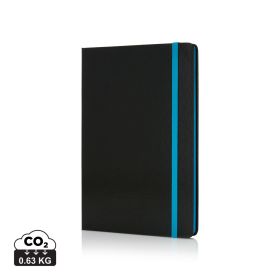 Deluxe hardcover A5 notebook with coloured side blue
