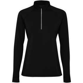 Estambul long sleeve women's half zip sweatshirt Solid black