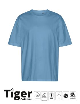 Unisex Tiger Cotton Oversized T-shirt Dusty Indigo