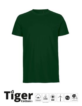 Unisex Tiger Cotton T-shirt Bottle Green