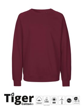 Unisex Tiger Cotton Sweatshirt Bordeaux