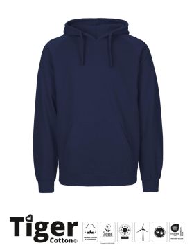 Unisex Tiger Cotton Hoodie Navy Blue