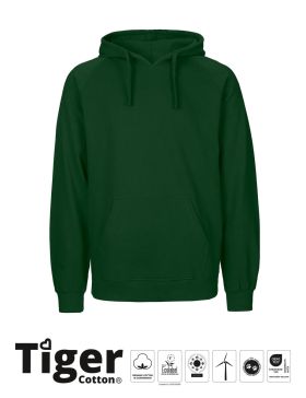 Unisex Tiger Cotton Hoodie Bottle Green