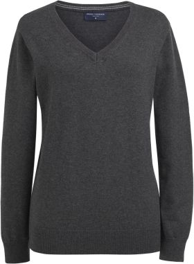 Riga Merino V-neck (W) Dark grey