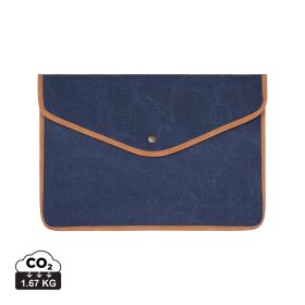 VINGA Bosler GRS recycled canvas 14" laptop sleeve Navy Blue
