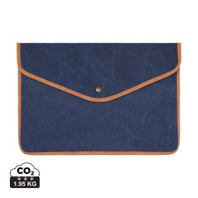 VINGA Bosler GRS recycled canvas 16" laptop sleeve navy