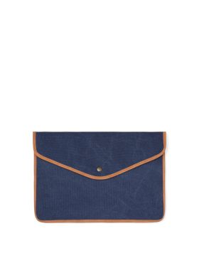 Bosler GRS recycled canvas 16" laptop sleeve Navy Blue