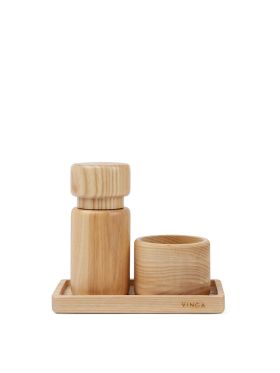 Retro ashwood salt & pepper set