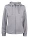 Basic Active Hoody Full Zip Women Grey Melange