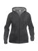 Basic Hoody Full Zip Women Anthracite Melange