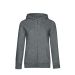 QUEEN Zipped Hood /women Heather Mid Grey