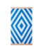 Graphic Cotton Velour Beach Towel 100x180 cm Blue/White/Beige
