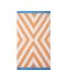Graphic Cotton Velour Beach Towel 100x180 cm Beige/White/Blue