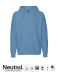 Neutral Mens Hoodie w. Zip Dusty Indigo