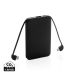 5.000 mAh Pocket Powerbank with integrated cables black