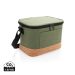 Two tone cooler bag with cork detail green