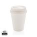 Reusable double wall coffee cup 300ml white