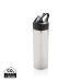 Sport bottle with straw silver