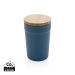 GRS certified recycled PP mug with bamboo lid blue