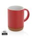 Ceramic mug with cork base 280ml red