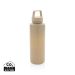RCS certified recycled PP water bottle with handle brown