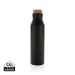 Gaia RCS certified recycled stainless steel vacuum bottle black