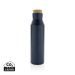 Gaia RCS certified recycled stainless steel vacuum bottle blue
