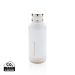Leak proof vacuum bottle with logo plate white